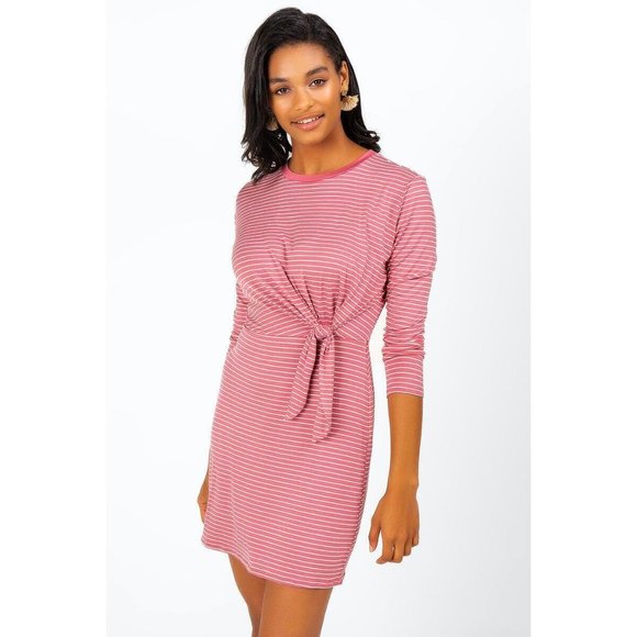 Francesca's | NWT Agnes Stripe Front Tie Dress - Picture 1 of 12